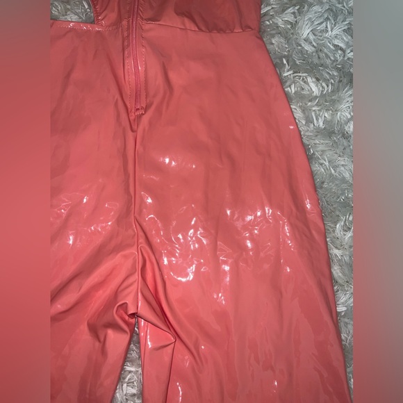 Fashion Nova Latex Biker Romper - Picture 5 of 7